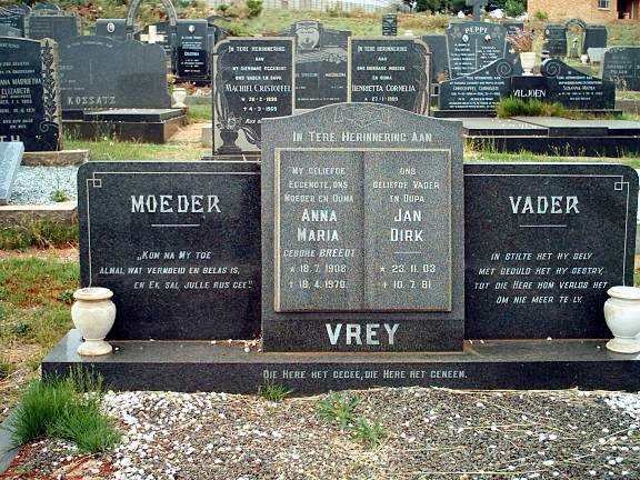 VREY Jan Dirk 1903-1981 &amp; Anna Maria BREEDT 1908-1970