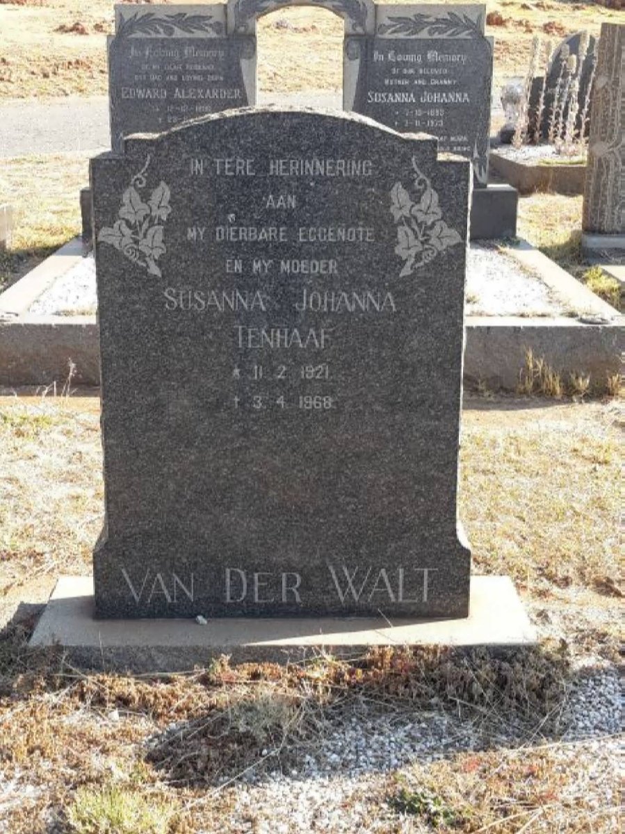 WALT Susanna Johanna Tenhaaf, van der 1921-1968
