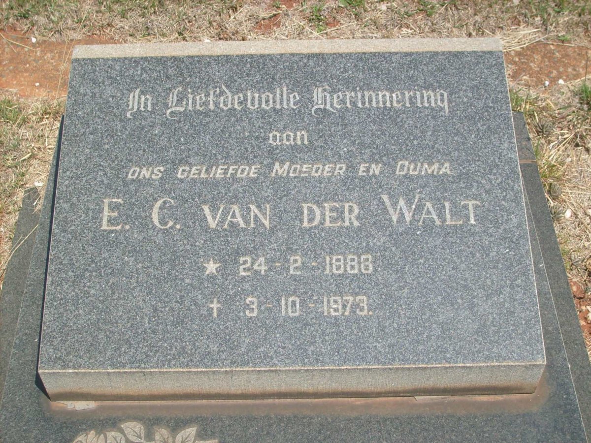 WALT E.C., van der 1888-1973
