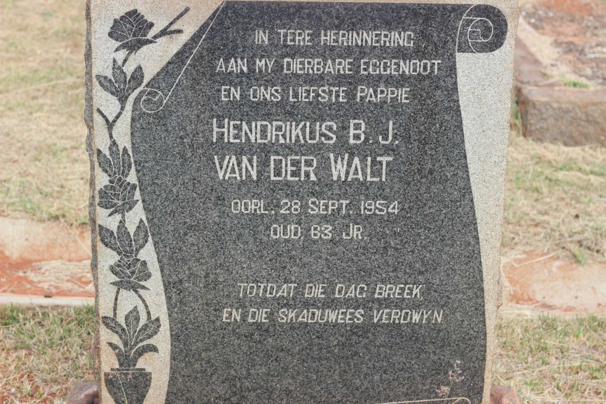 WALT Hendrikus B.J., van der -1954