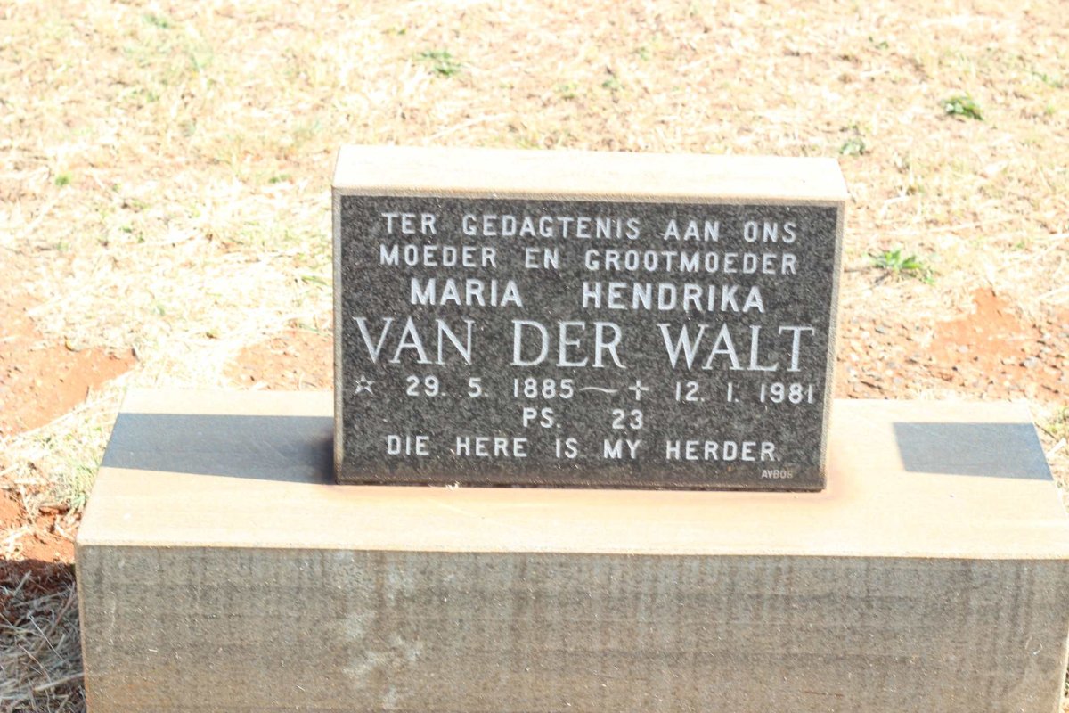 WALT Maria Hendrika, van der 1885-1981