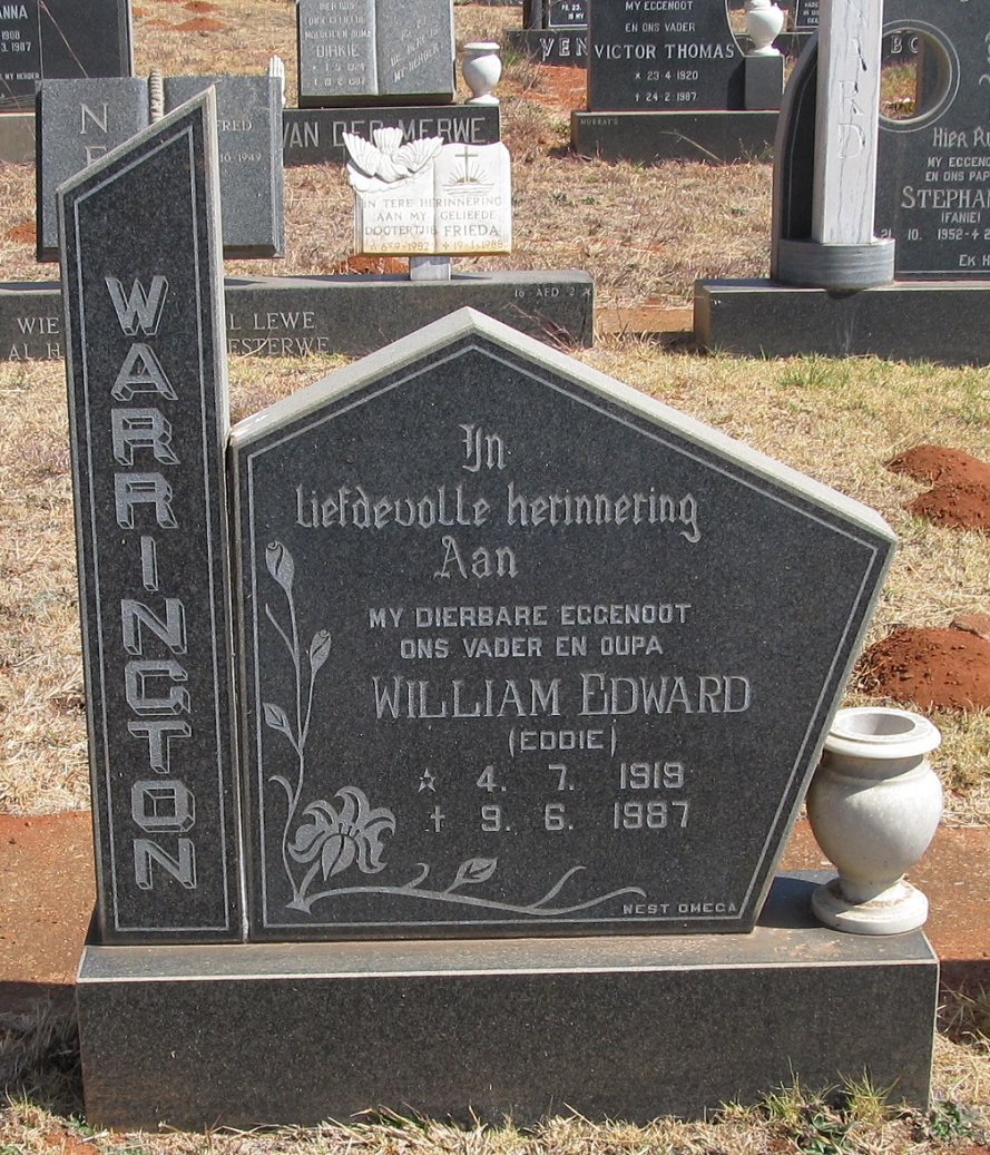 WARRINGTON William Edward 1919-1987