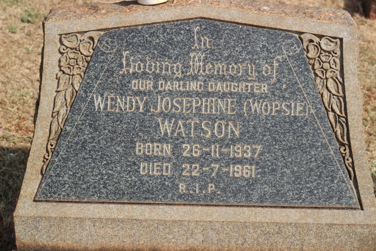 WATSON Wendy Josephine 1937-1961