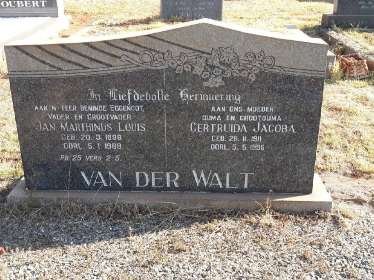 WALT Jan Marthinus Louis, van der 1899-1969 &amp; Gertruida Jacoba 1911-1996