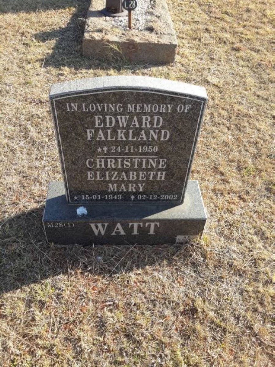 WATT Christine Elizabeth Mary 1943-2002 :: WATT Edward Falkland 1950-1950