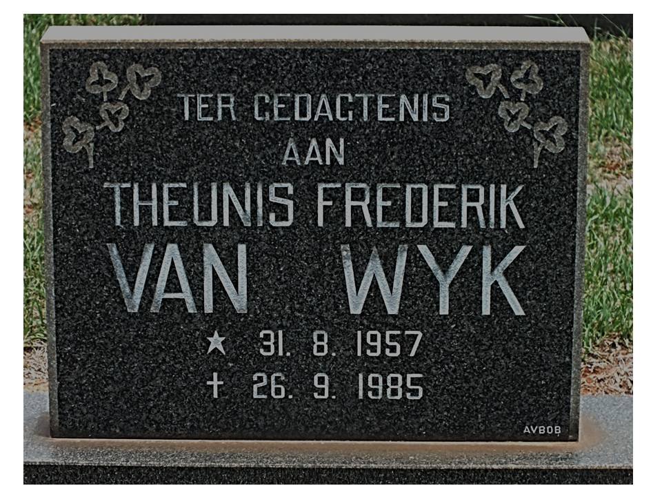 WYK Theunis Frederik, van 1957-1985