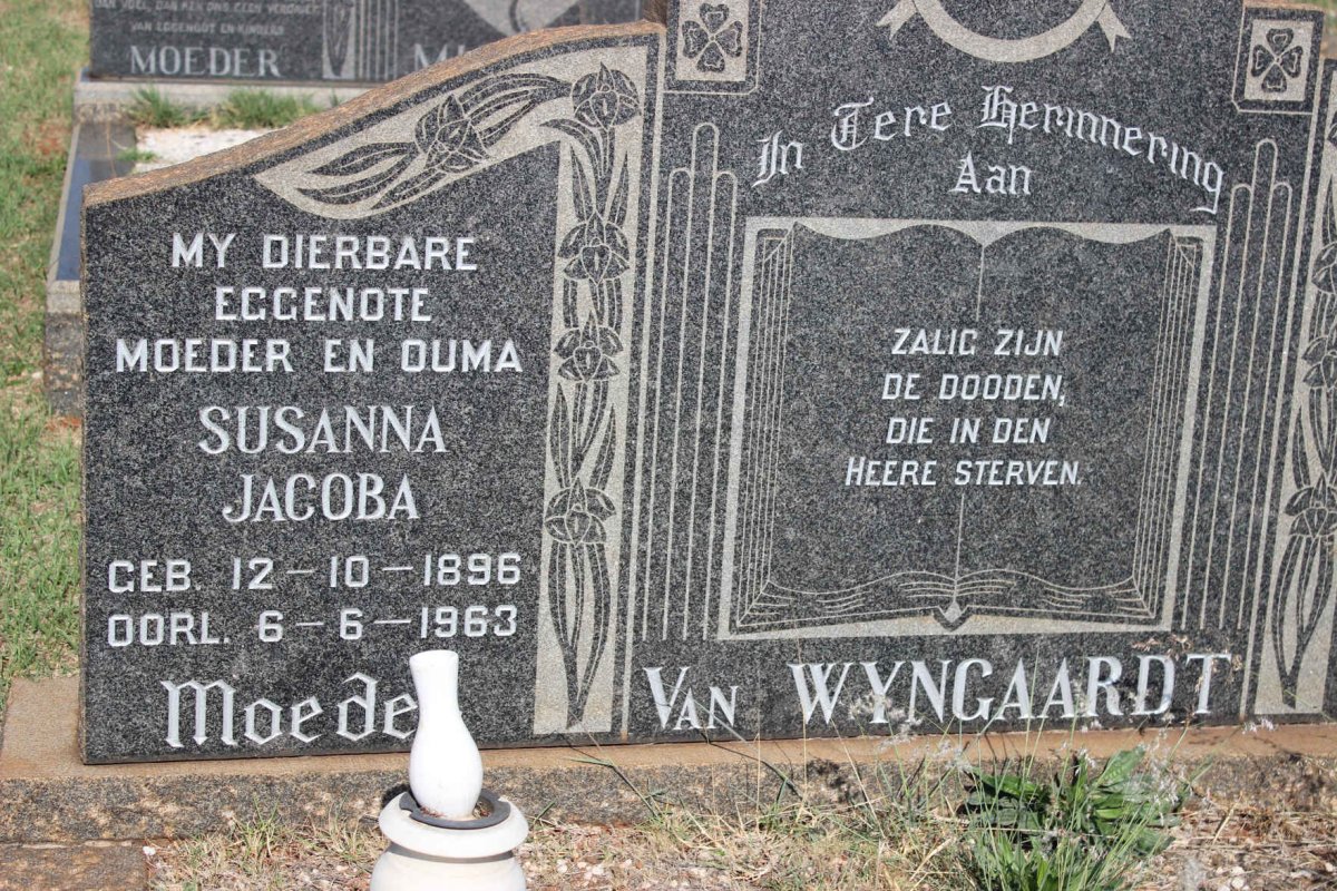 WYNGAARDT Susanna Jacoba, van 1896-1963 