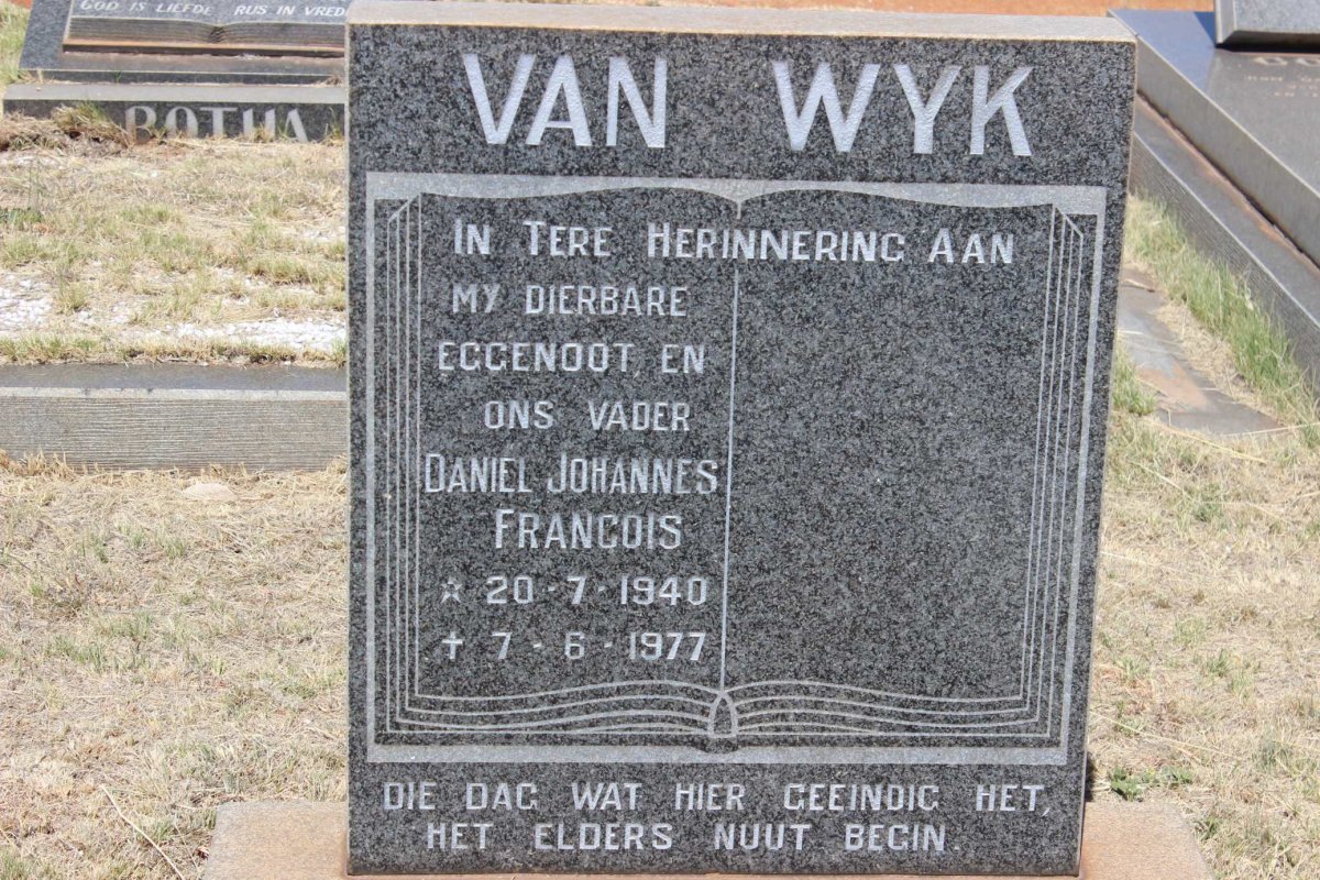 WYK Daniel Johannes Francois, van 1940-1977