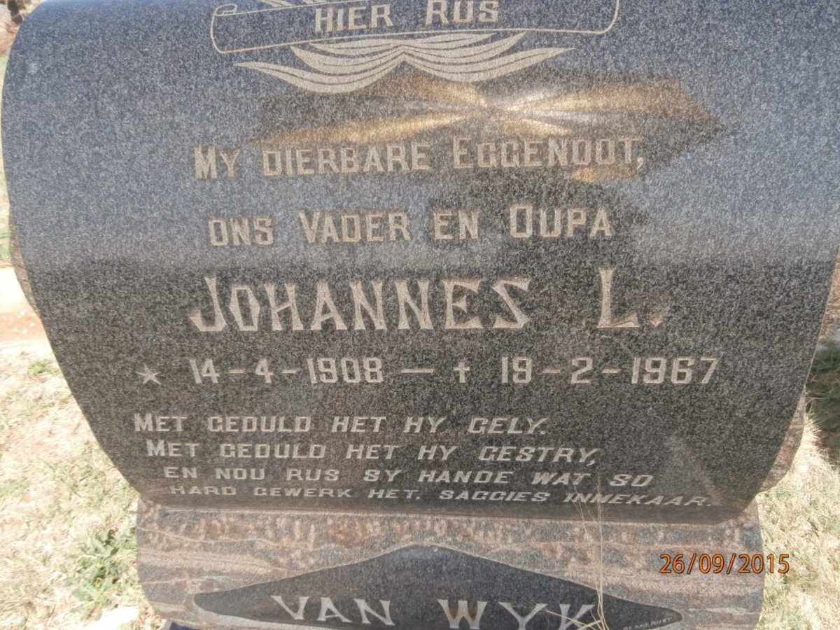 WYK Johannes L., van 1908-1967