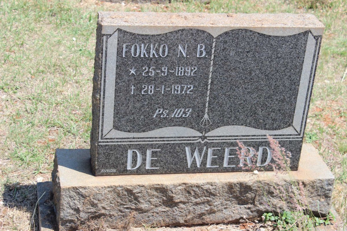 WEERD Fokko N.B., de 1892-1972