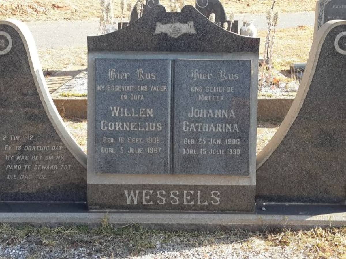 WESSELS Willem Cornelius 1906-1967 &amp; Johanna Catharina 1906-1990