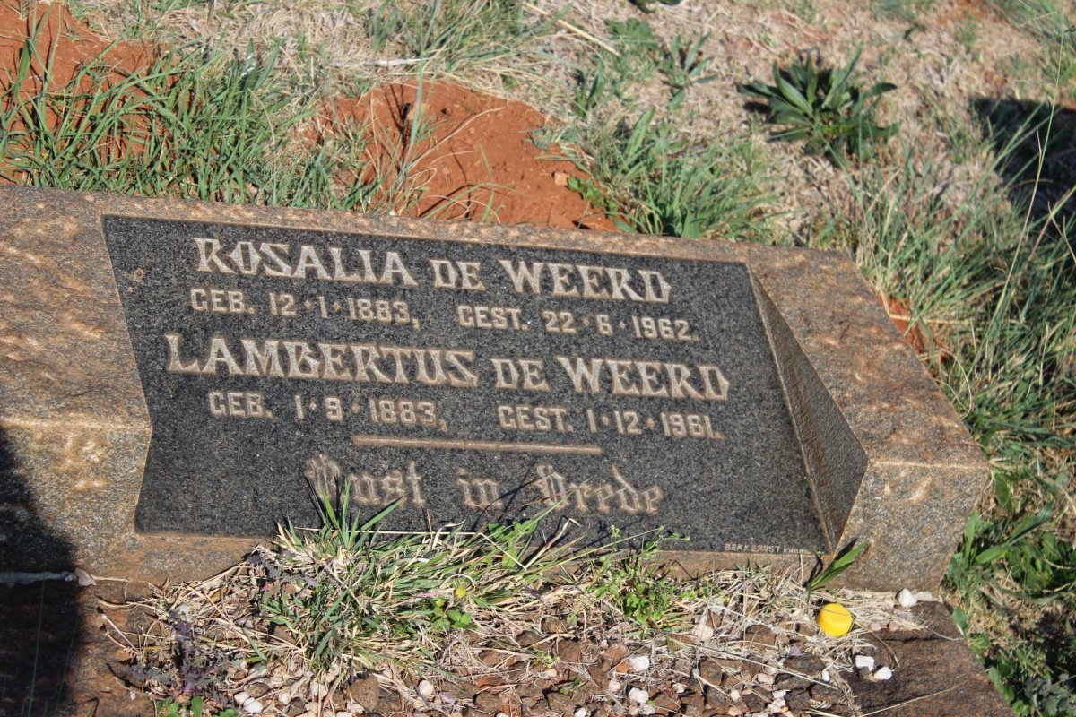 WEERD Lambertus, de 1883-1961 &amp; Rosalia 1883-1962