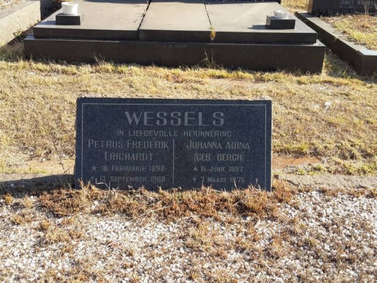WESSELS Petrus Frederik Trichardt 1898-1968 &amp; Johanna Adina BERGH 1897-1975