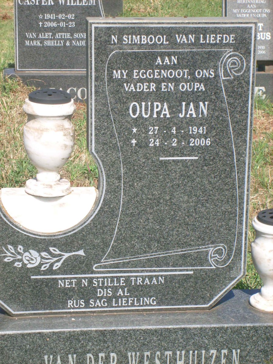 WESTHUIZEN Jan, van der 1941-2006