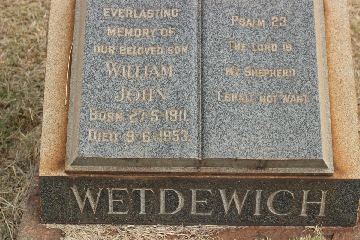 WETDEWICH William John 1911-1953