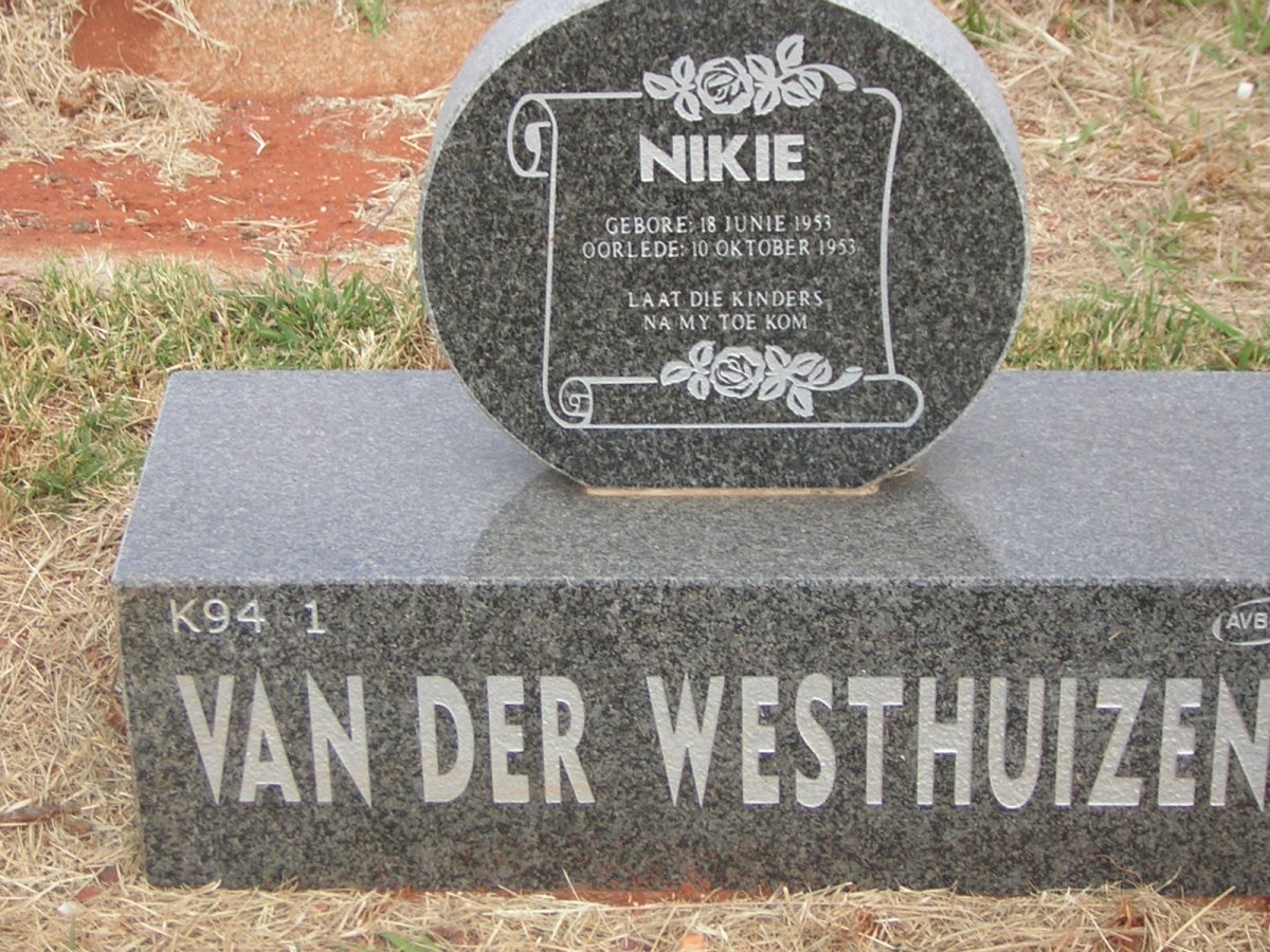 WESTHUIZEN Nikie, van der 1953-1953
