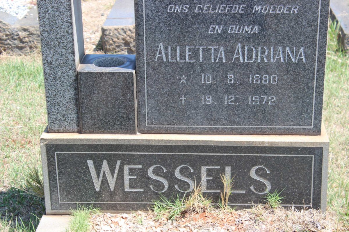 WESSELS Alletta Adriana 1880-1972
