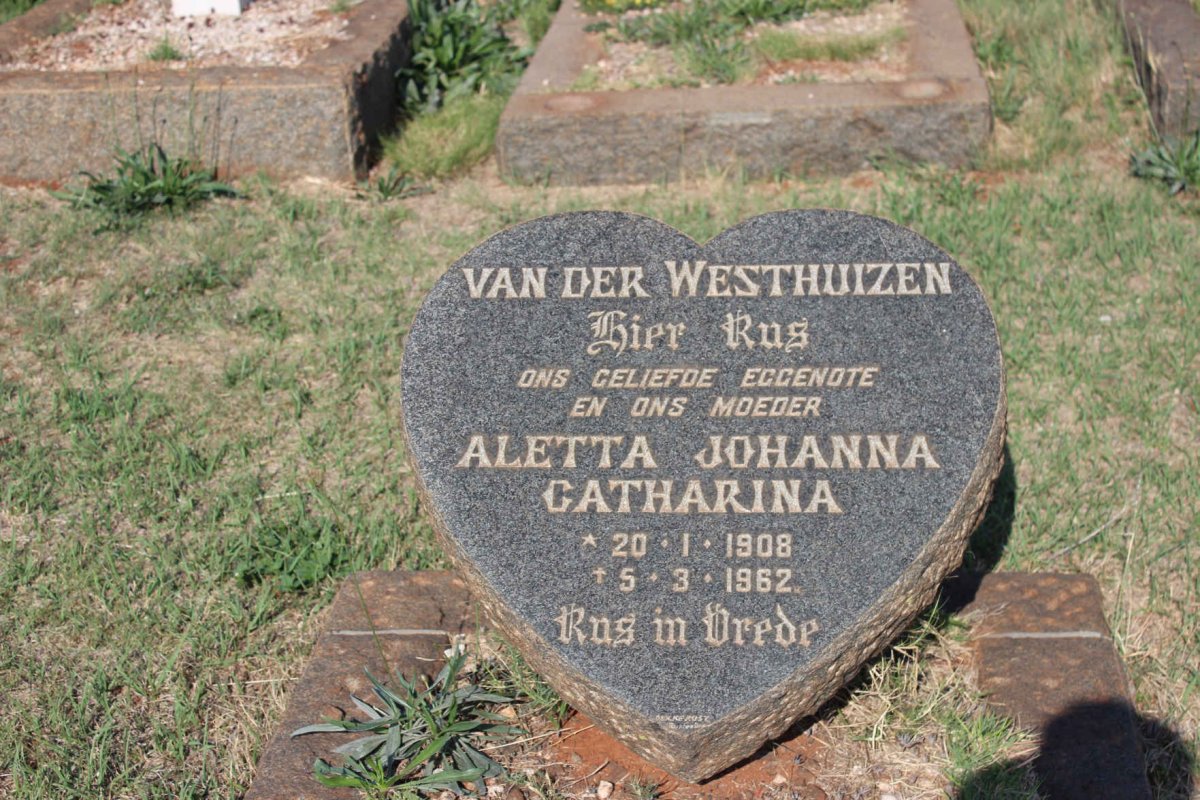 WESTHUIZEN Aletta Johanna Catharina, van der 1908-1962