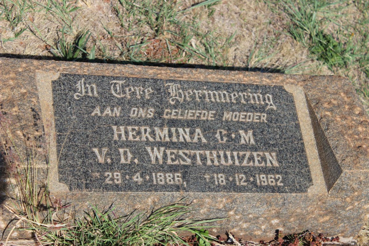 WESTHUIZEN Hermina C.M., v.d. 1886-1962