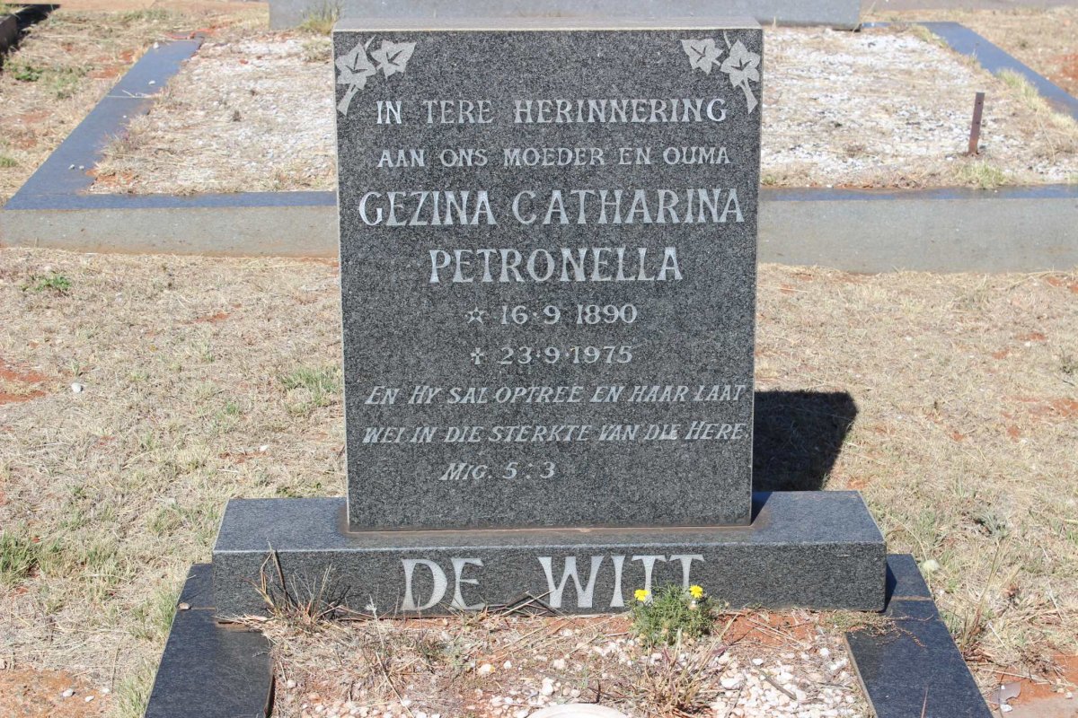 WITT Gezina Catharina Petronella, de 1890-1975