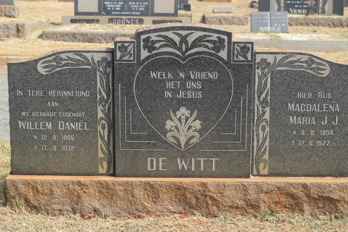 WITT Willem Daniël, de 1896-1972 &amp; Magdalena Maria J.J. 1894-1977