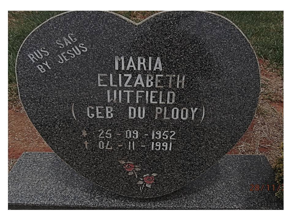 WITFIELD Maria Elizabeth nee DU PLOOY 1952-1991
