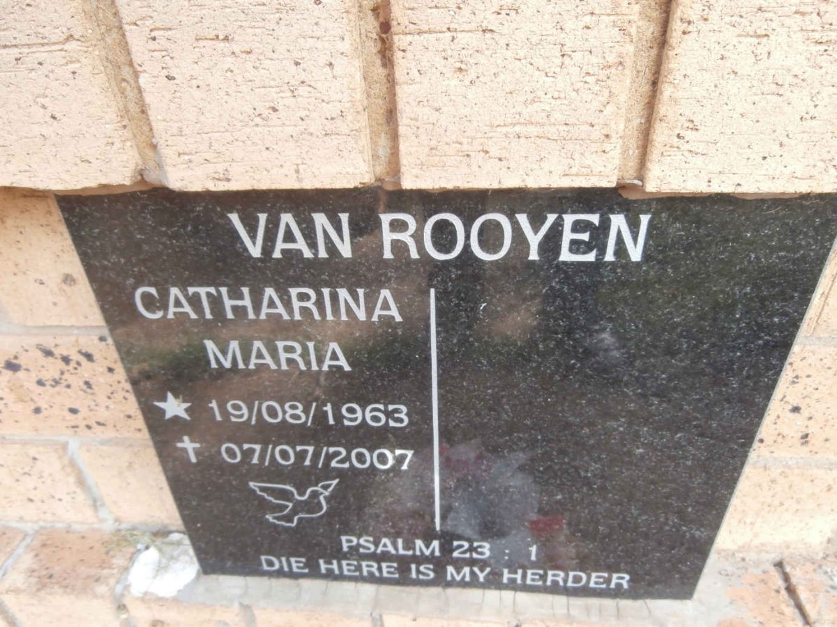 ROOYEN Catharina Maria, van 1963-2007