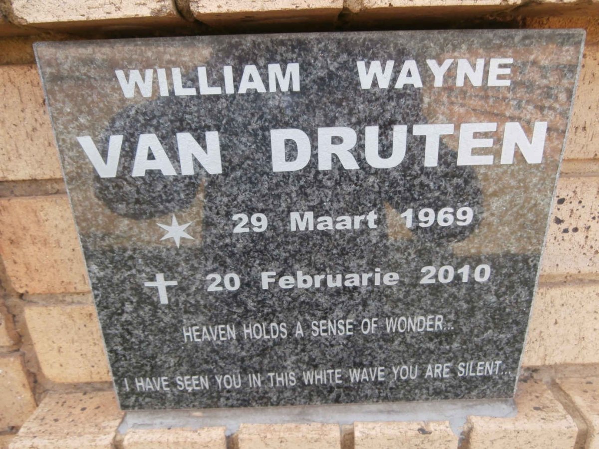 DRUTEN William Wayne, van 1969-2010