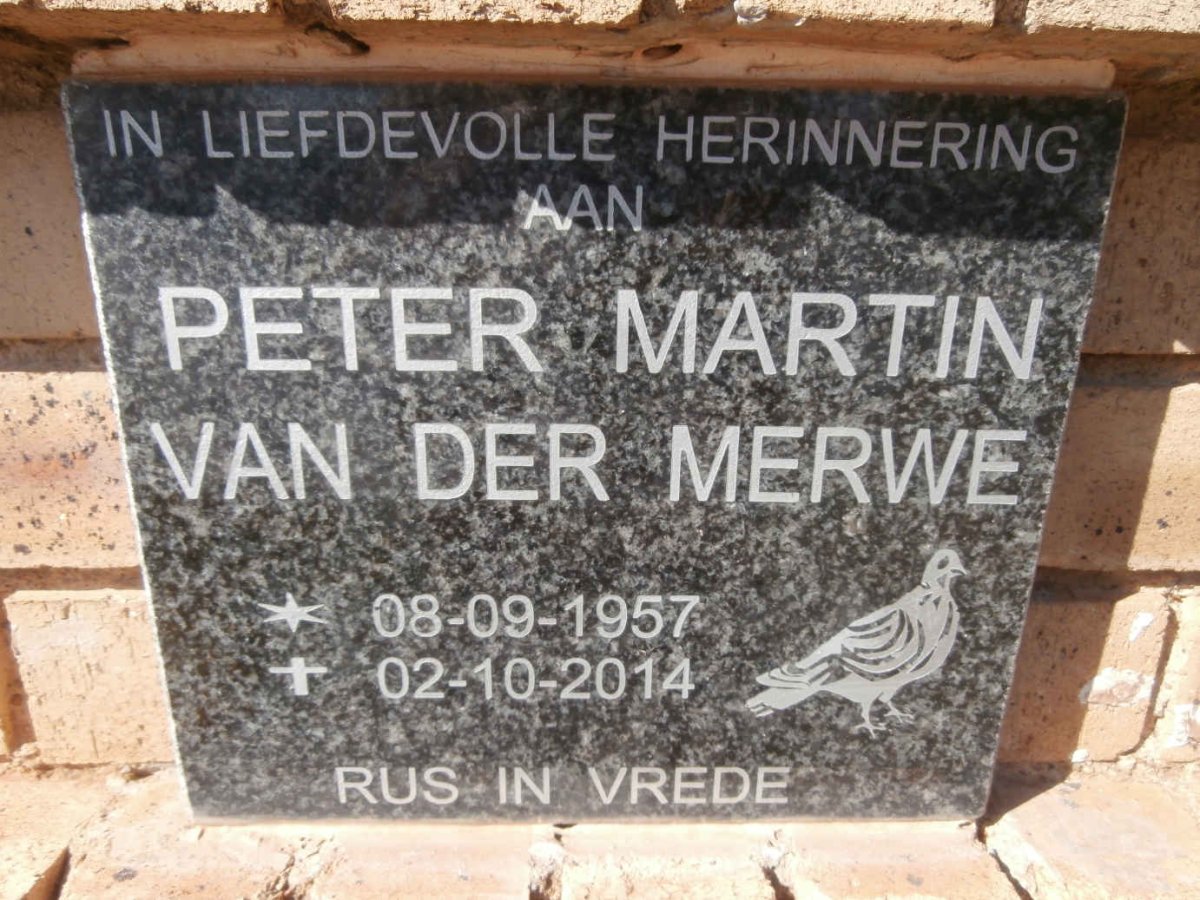 MERWE Peter Martin, van der 1957-2014