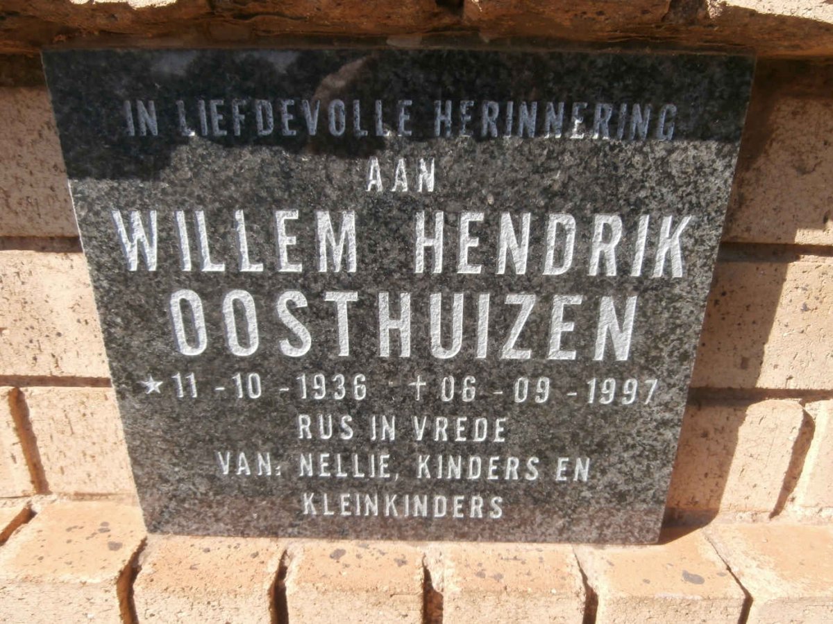 OOSTHUIZEN Willem Hendrik 1936-1997