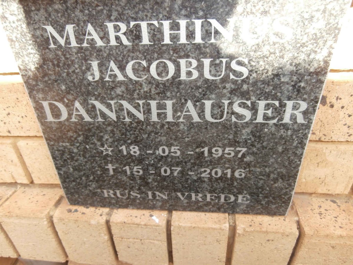 DANNHAUSER Marthinus Jacobus 1957-2016