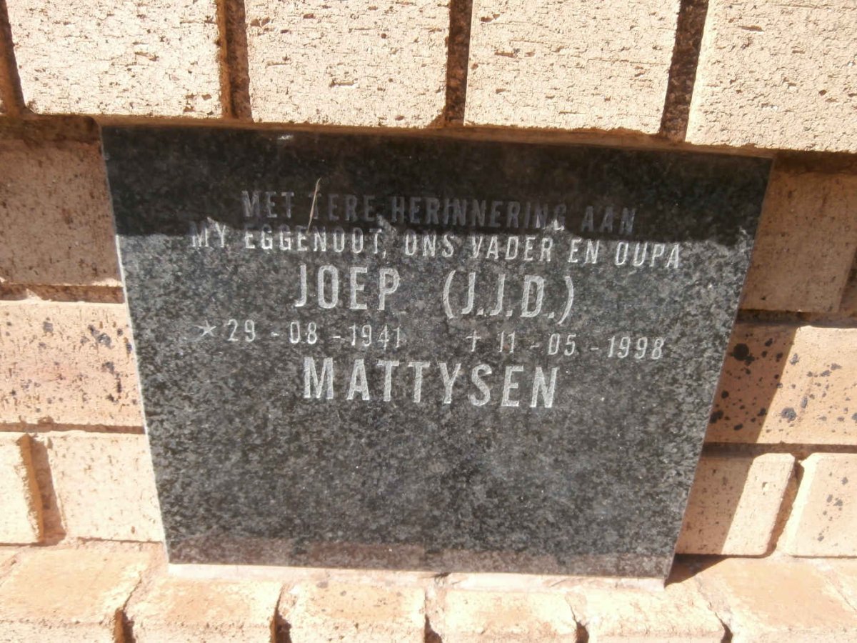 MATTYSEN J.J.D. 1941-1998