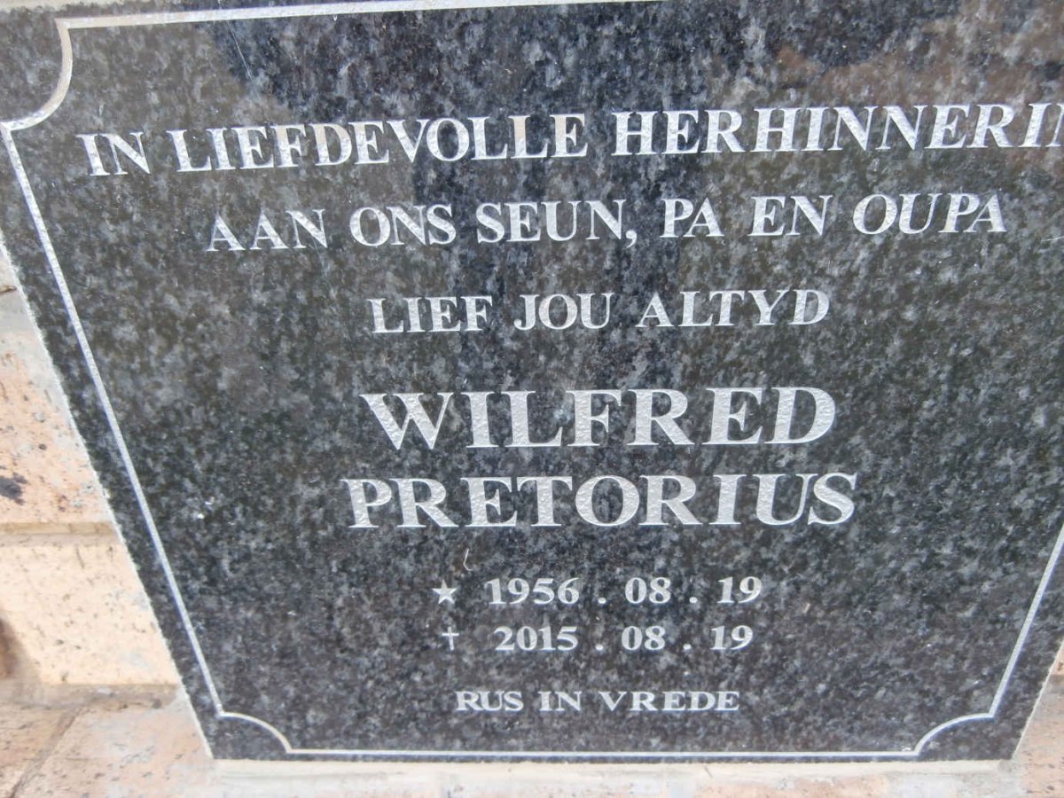 PRETORIUS Wilfred 1956-2015