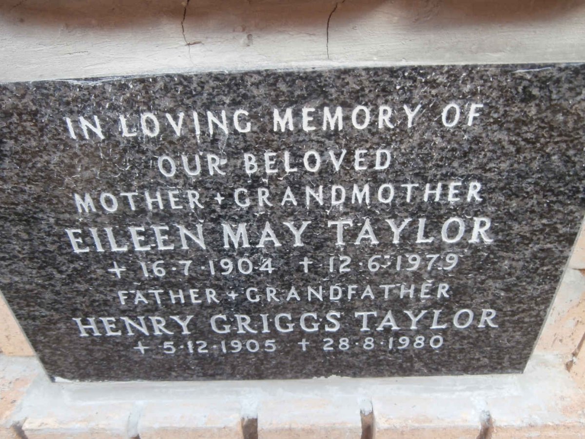 TAYLOR Henry Griggs 1905-1980 &amp; Eileen May 1904-1979