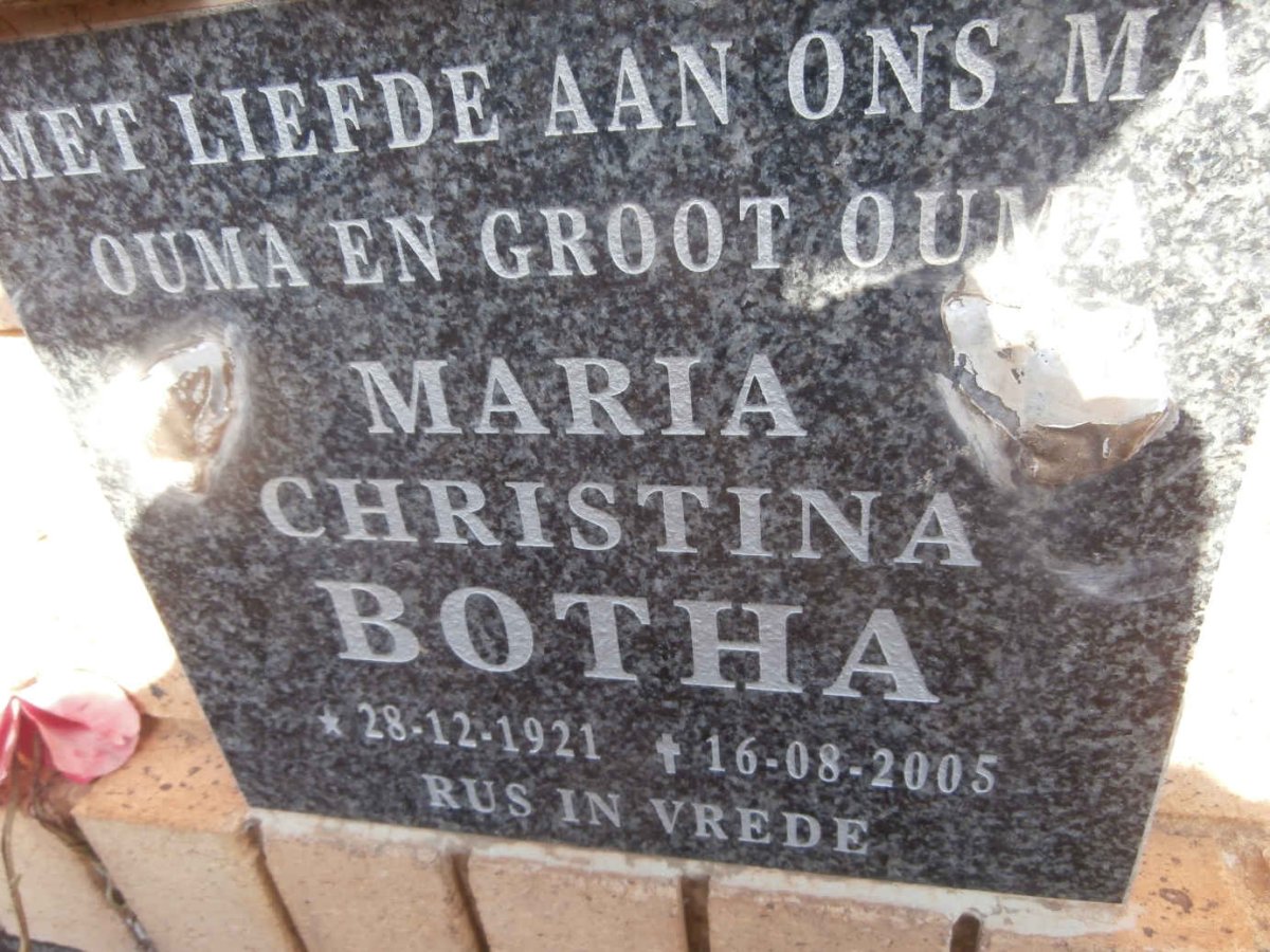 BOTHA Maria Christina 1921-2005