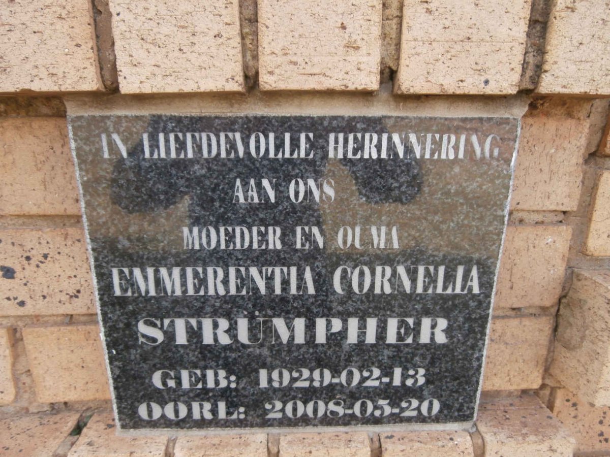 STRUMPHER Emmerentia Cornelia 1929-2008