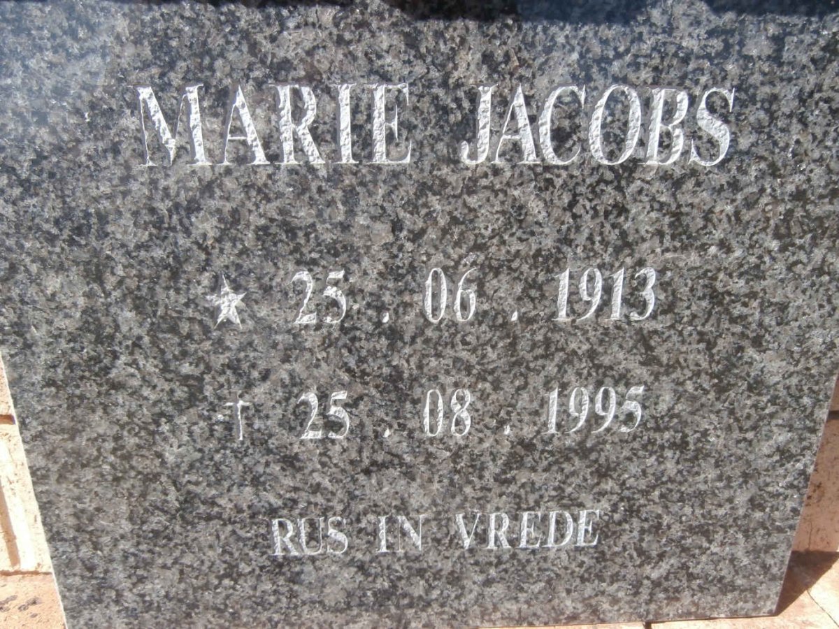 JACOBS Marie 1913-1995