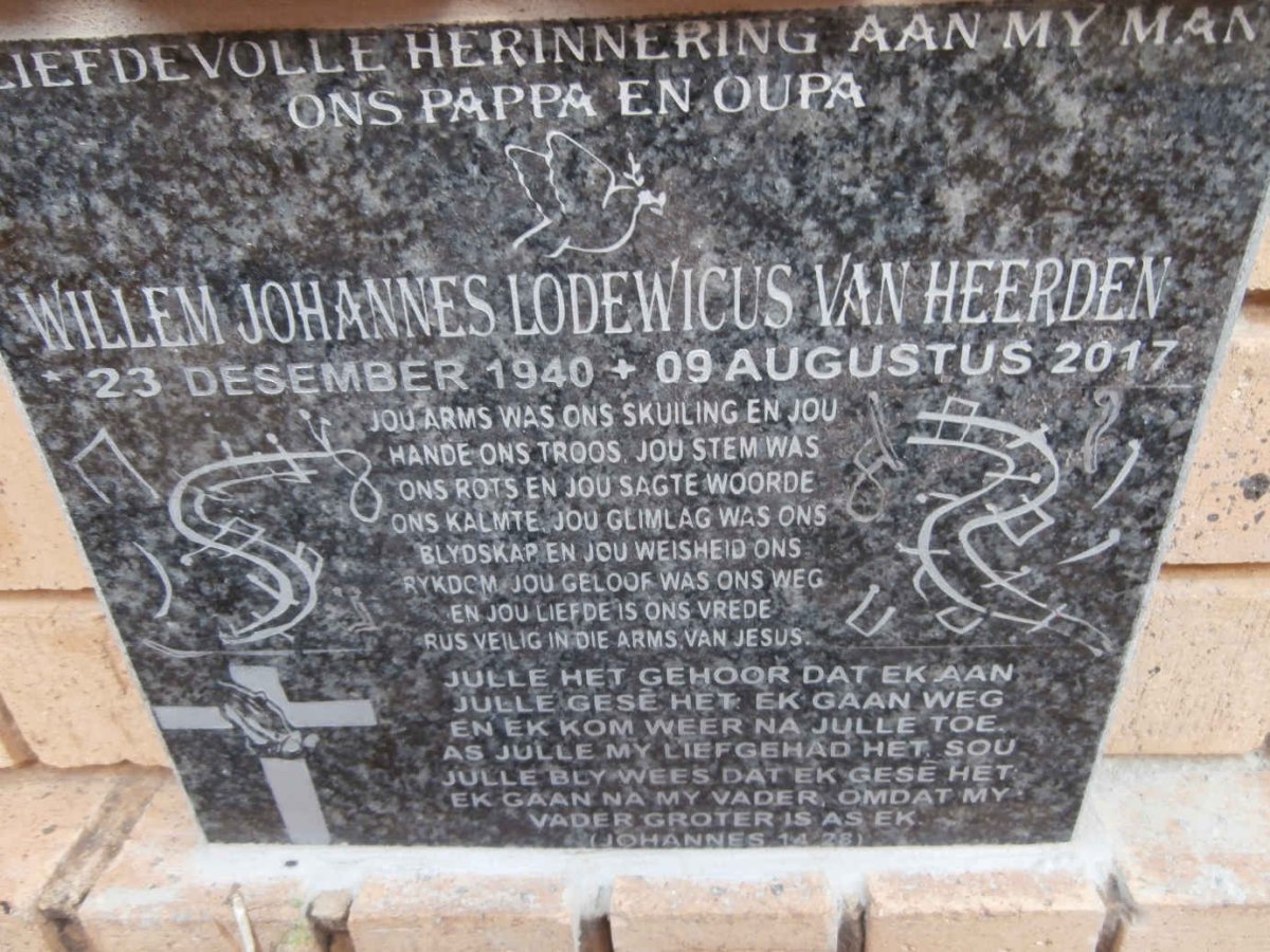 HEERDEN Willem Johannes Lodewicus, van 1940-2017