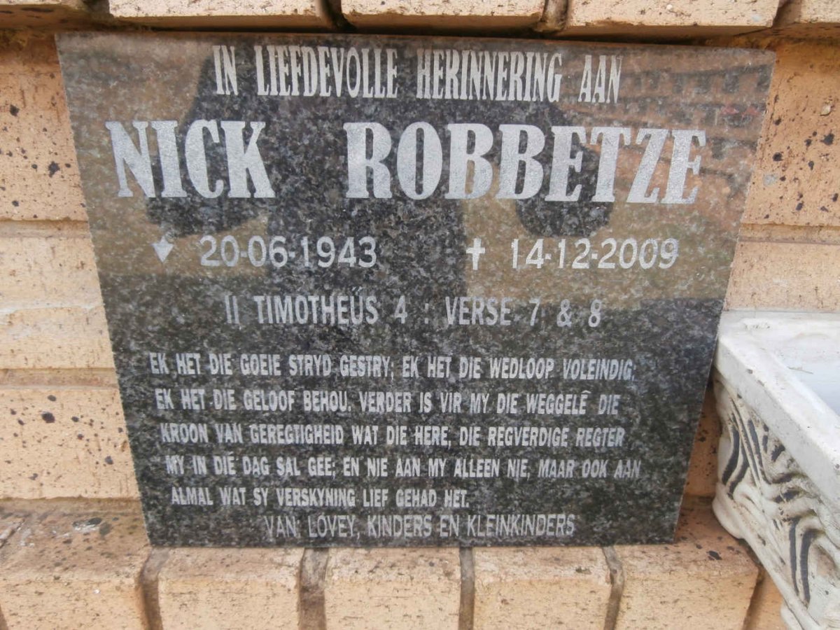 ROBBETZE Nick 1943-2009