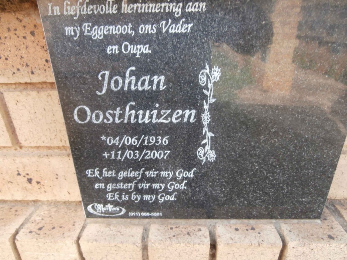 OOSTHUIZEN Johan 1936-2007
