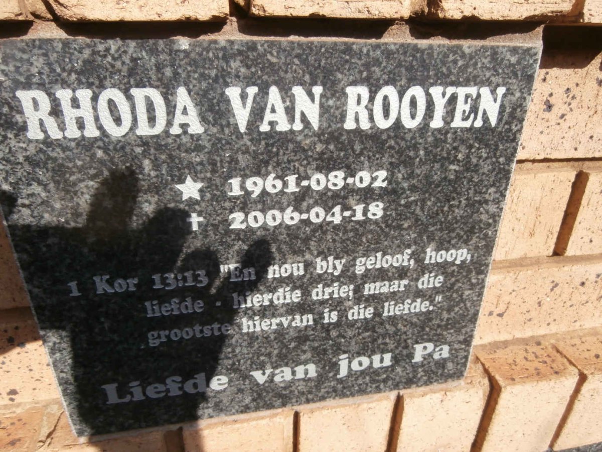 ROOYEN Rhoda, van 1961-2006