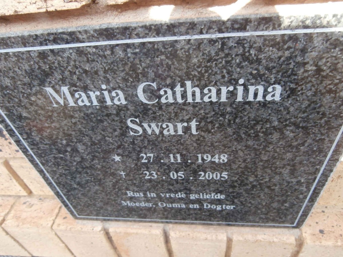 SWART Maria Catharina 1948-2005