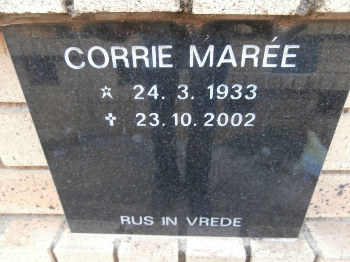 MAREE Corrie 1922-2002