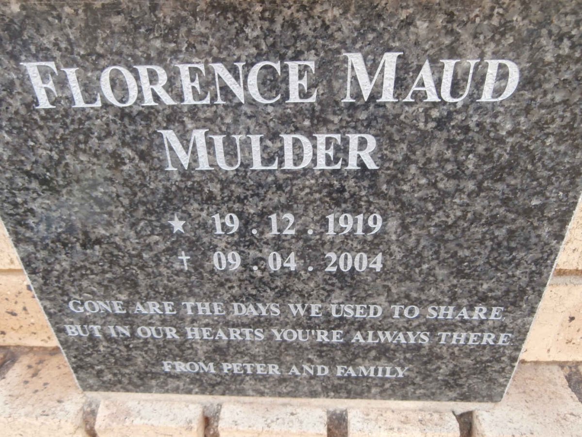 MULDER Florence Maud 1919-2004