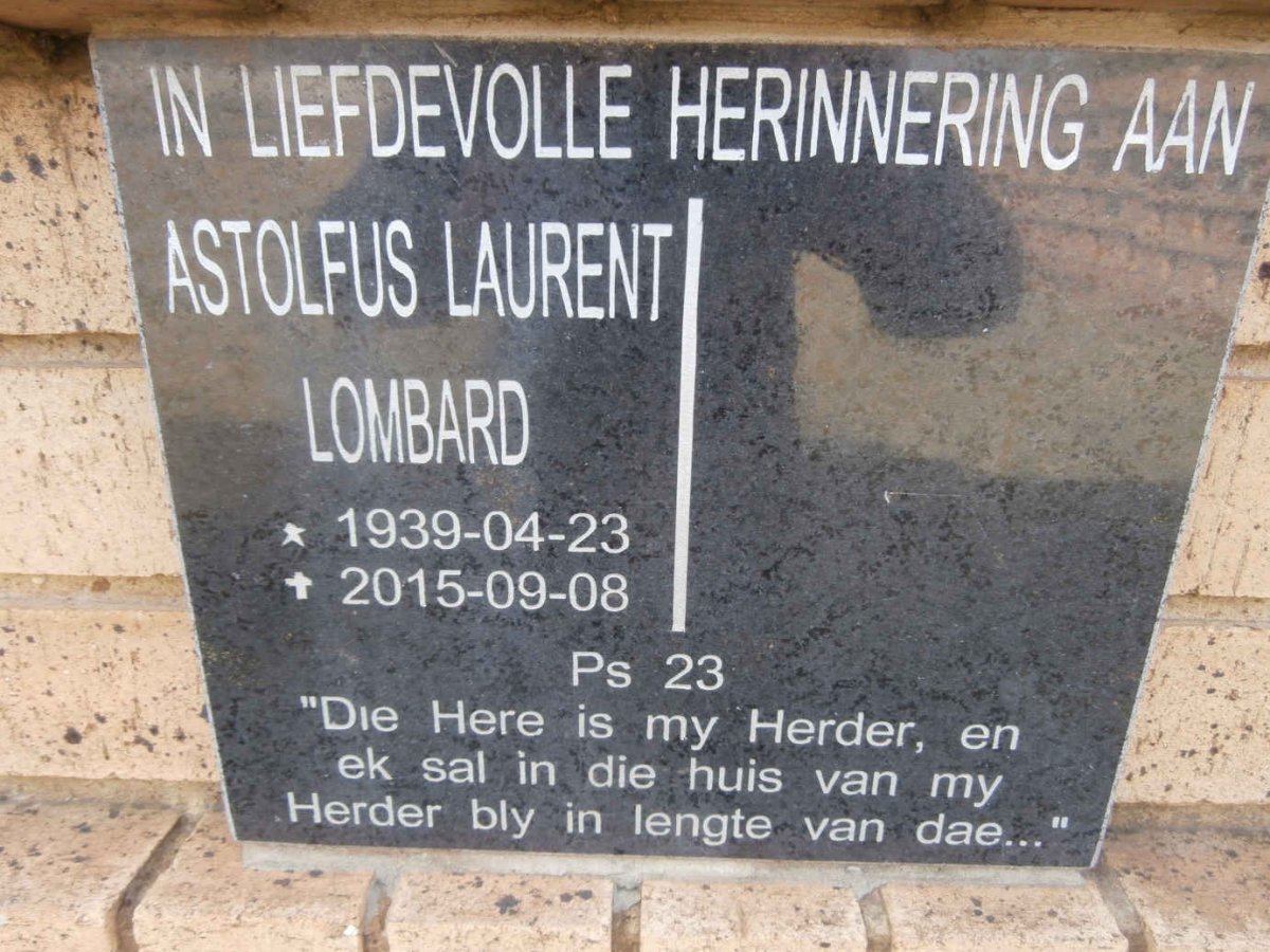 LOMBARD Astolfus Laurent 1939-2015