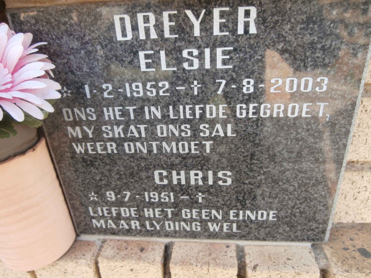 DREYER Chris 1951- &amp; Elsie 1952-2003