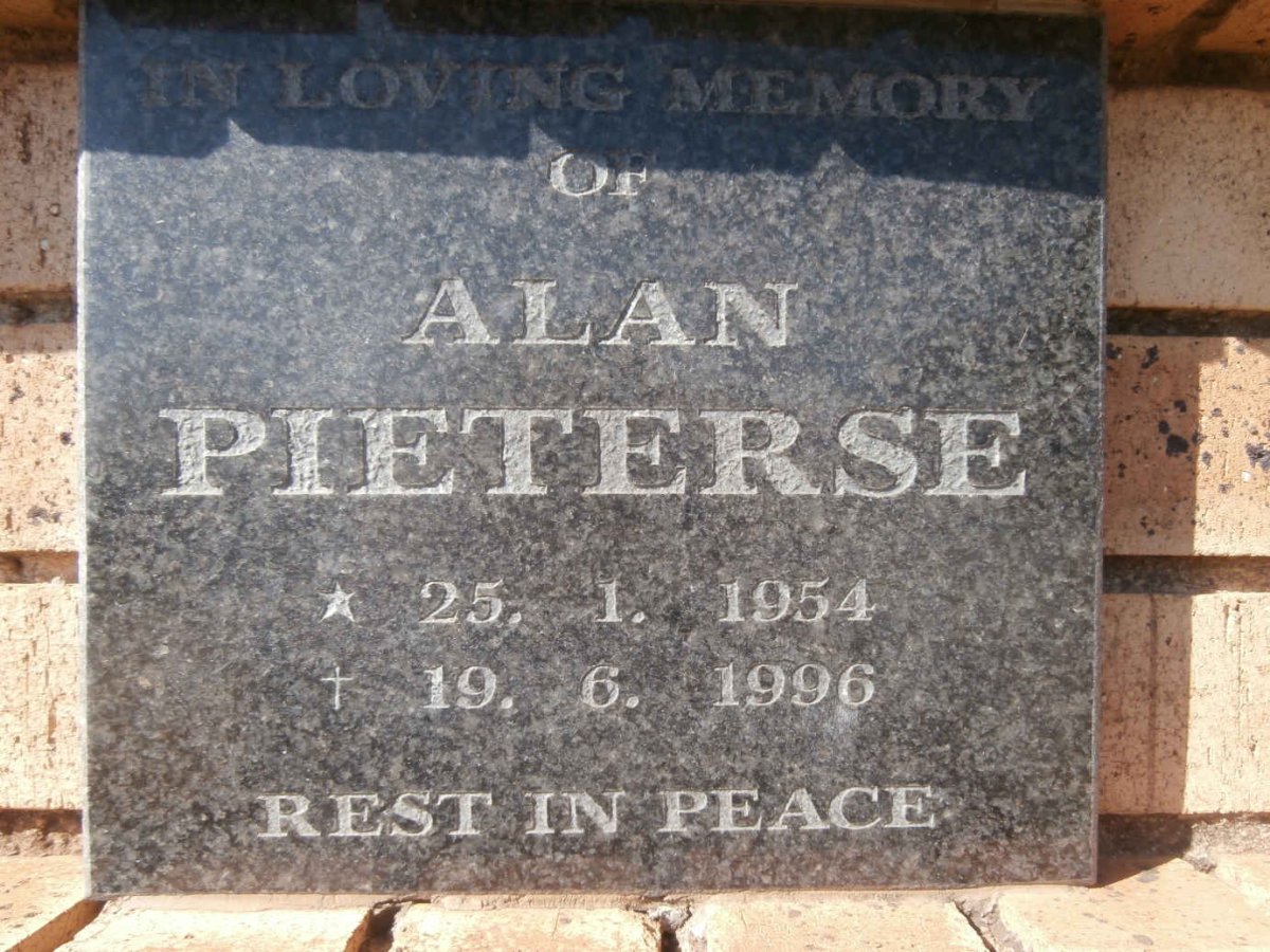 PIETERSE Alan 1954-1996