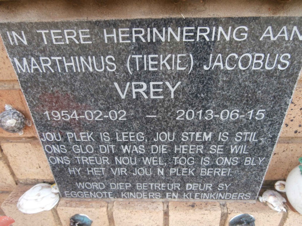 VREY Marthinus Jacobus 1954-2013