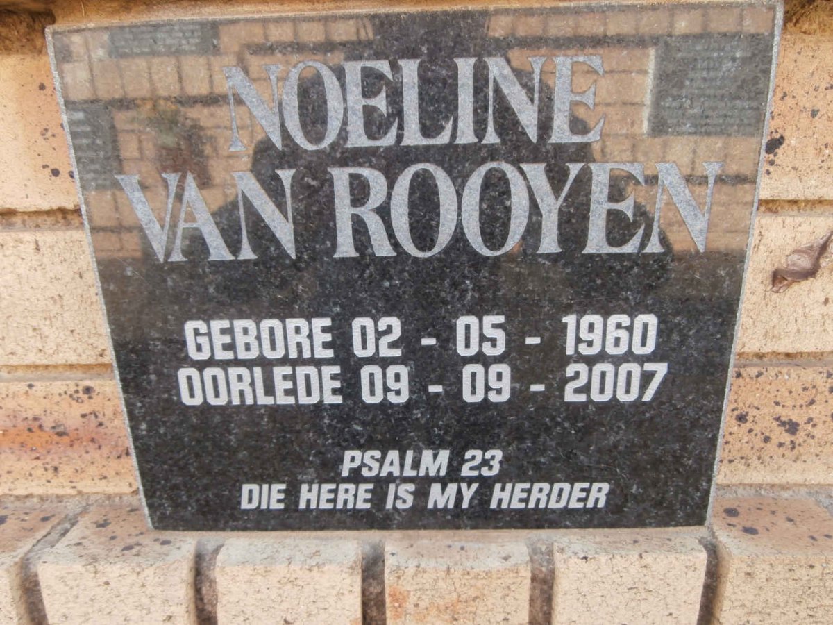 ROOYEN Noeline, van 1960-2007