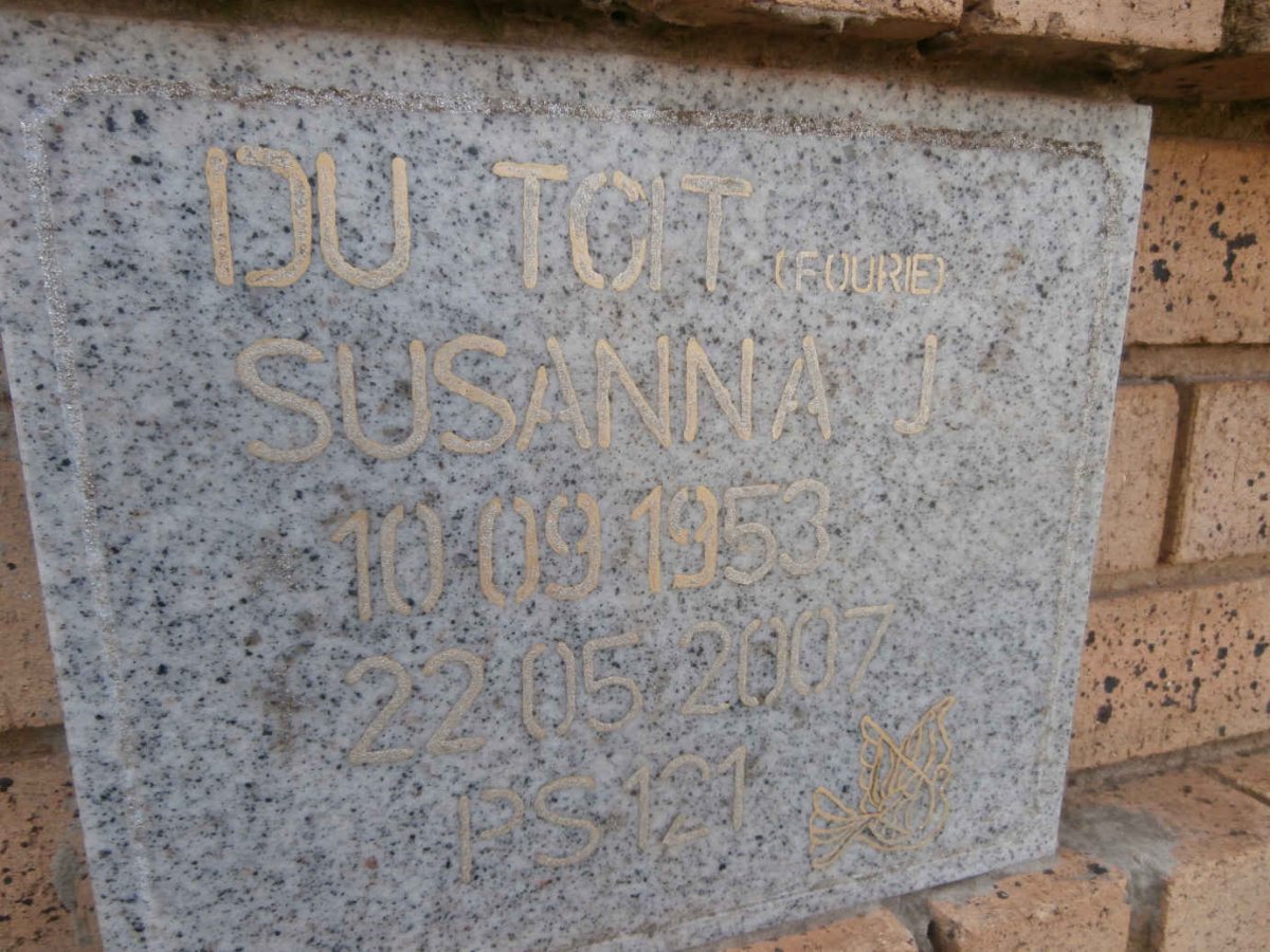 TOIT Susanna J., du nee FOURIE 1953-2007